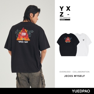 [S-5XL]Yuedpao x Jeck ยอดขาย No.1 รับประกันไม่ย้วย 2 ปี เสื้อยืดเปล่า เสื้อยืด Oversize Collab Jecks My Self