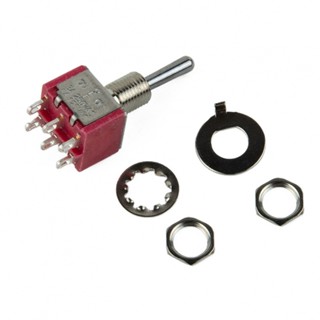 New Arrival~Guitar Switch Kits Metal&amp;plastic Parts Red Rocker Switch Toggle 3Way 6Pin