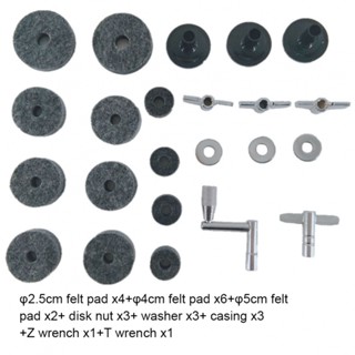 New Arrival~Drum Accessories 15*10*3cm 23 PCS Drum Accessories Set Drums Felt Washer Set