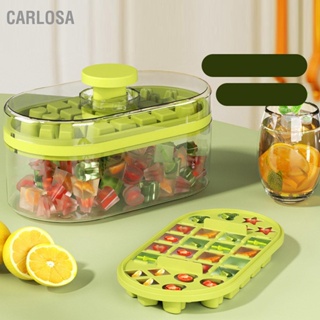  CARLOSA Ice Cube Tray Maker ในครัวเรือนกดแม่พิมพ์กล่องเกรดอาหารความจุสูงพร้อมฝาปิดสำหรับตู้เย็นช่องแช่แข็ง