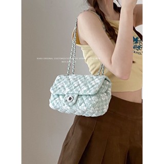 All kinds of ins oblique bag girls summer 2023 new fashion student diamond chain bag one-shoulder small square bag