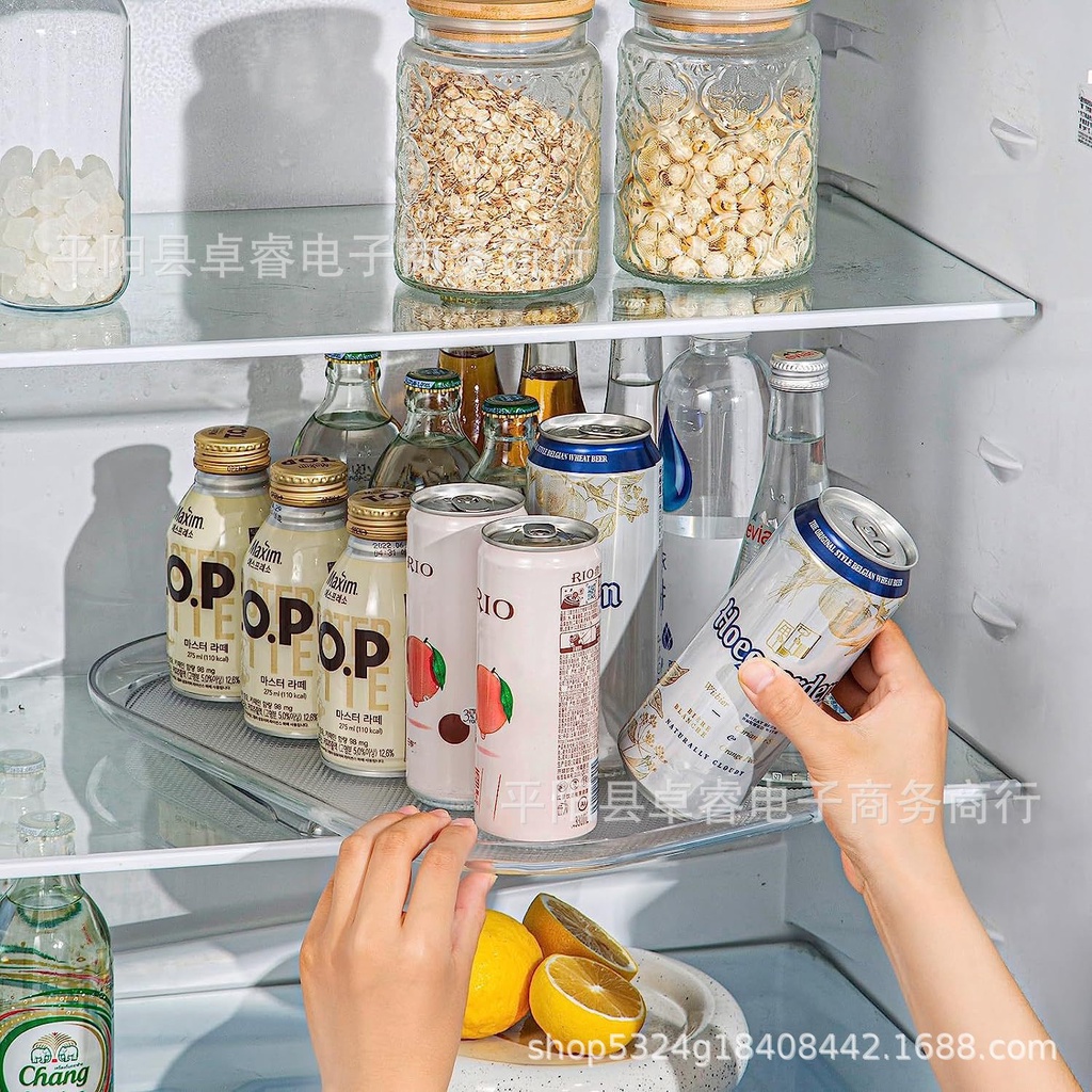 ถาดหมุนได้-360-องศา-สําหรับจัดเก็บจานชาม-ในตู้เย็น