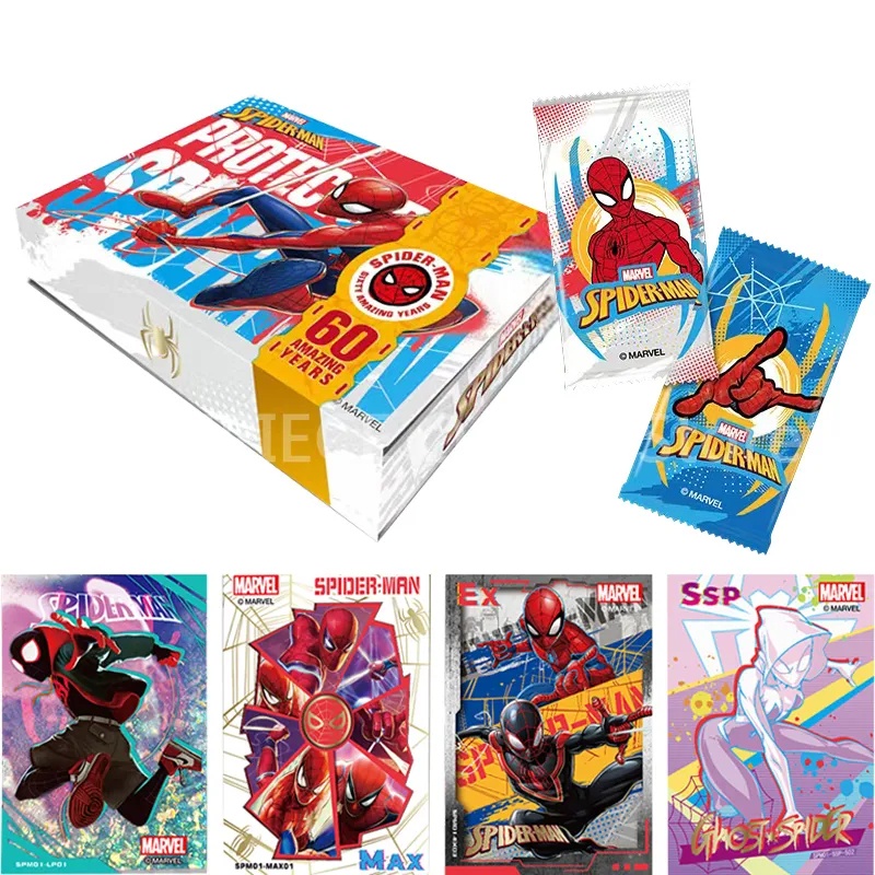 ใหม่-การ์ดของเล่น-ครบรอบ-60-ปี-marvel-spider-man-lp-flash-card-สําหรับเด็ก