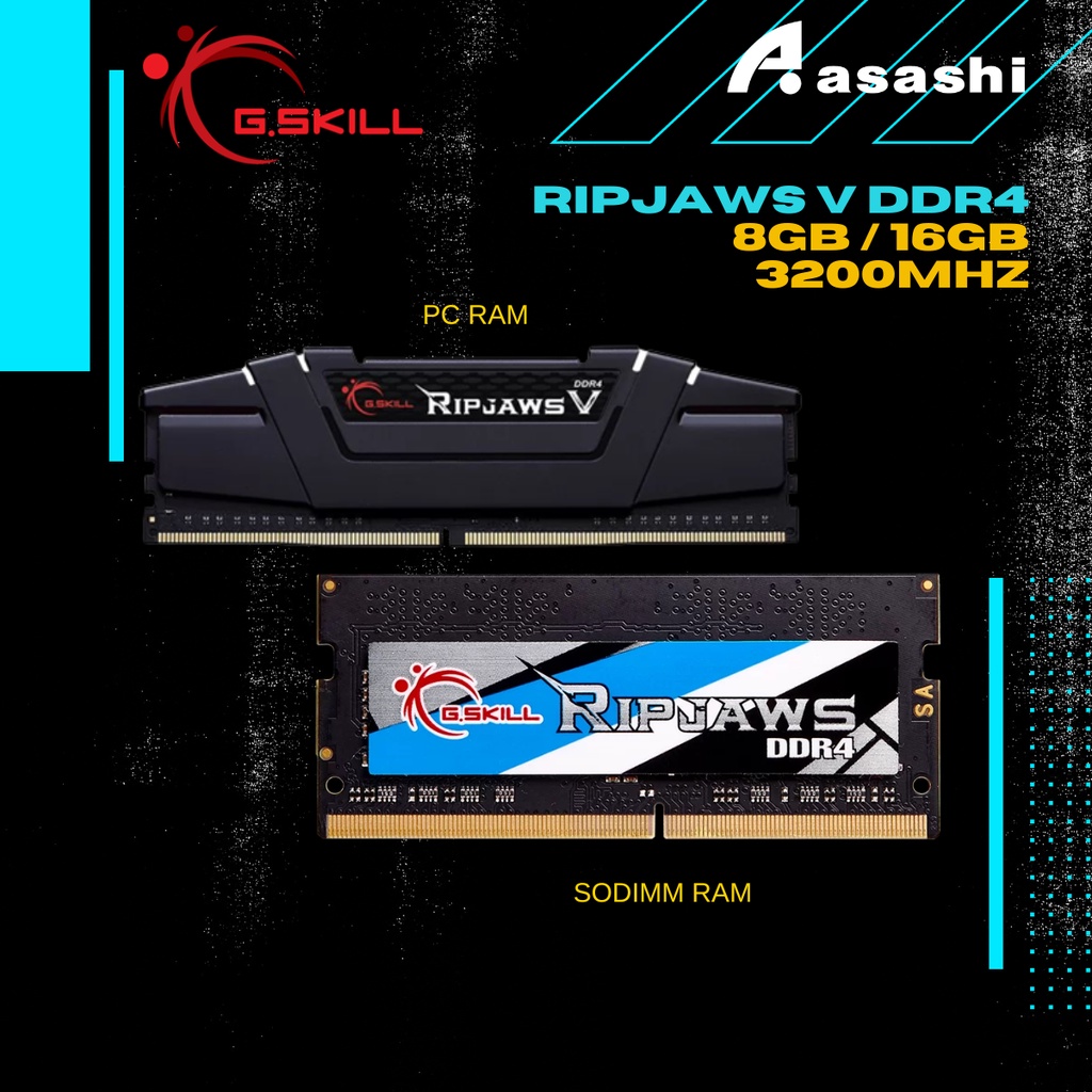 G.skill Ripjaws V DDR4 แรมเกมมิ่ง 8GB 16GB 3200Mhz XMP รองรับ PC sodimm ...