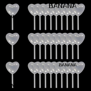 Banana1 หลอดบีบพลาสติกใส รูปหัวใจ ขนาด 4 มล. พกพาง่าย สําหรับตกแต่งเทศกาล 50 ชิ้น