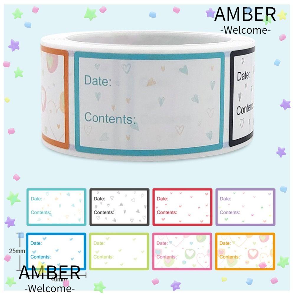 amber-สติกเกอร์ฉลากเปล่า-มีกาวในตัว-สําหรับใส่อาหาร-200-ชิ้น