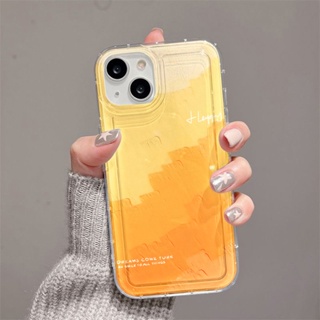 สีเหลืองส้ม ถุงลมนิรภัย เคสไอโฟน TPU Compatible for iPhone 11 14 13 12 Pro Max 7 8 SE XR 11Pro 14 Plus X XS Max SE2020