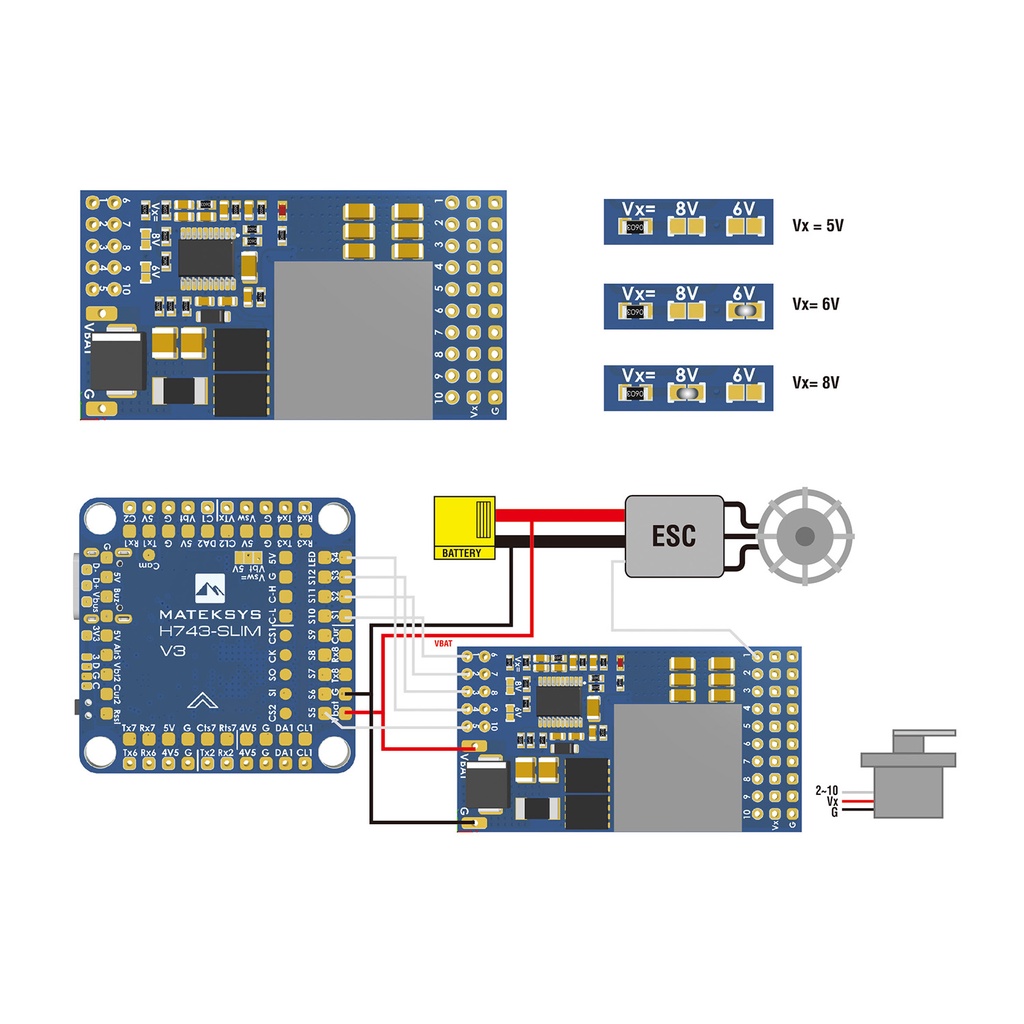 matek-svpdb-12s-servo-pdb-พร้อมบอร์ดจ่ายไฟ-12a-bec-9-55v-เป็น-5-6-8v-สําหรับเครื่องบินบังคับ