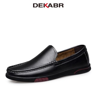 Dekabr รองเท้าโลฟเฟอร์ หนังวัวแท้ ระบายอากาศ ใส่สบาย ส้นเตี้ย ไซซ์ 36-46