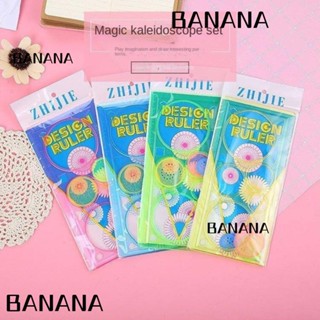 Banana1 ไม้บรรทัดพลาสติก ทรงเรขาคณิต สุ่มสี ของเล่นเสริมการเรียนรู้คณิตศาสตร์ สําหรับเด็กนักเรียน 4 ชิ้น