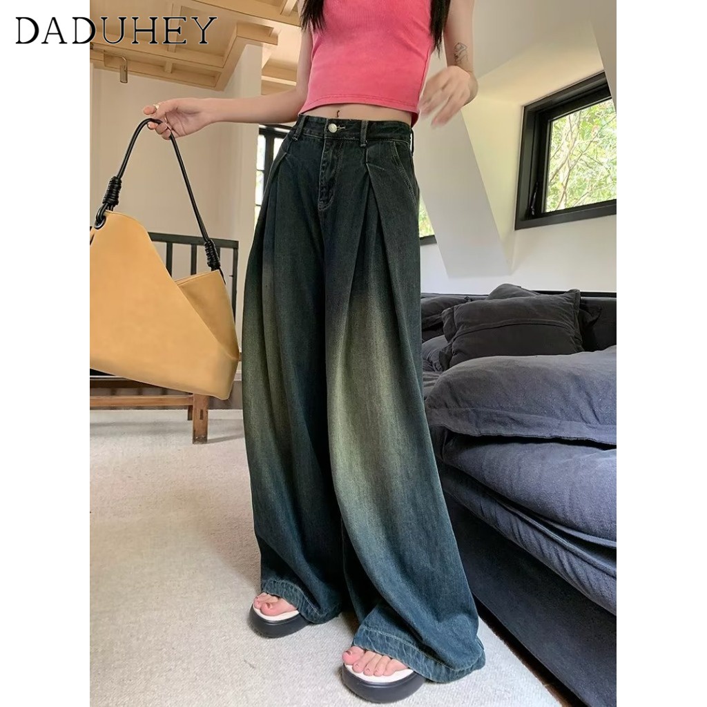 daduhey-autumn-american-style-ins-high-street-hiphop-high-wide-leg-slimming-loose-casaul-washed-out-straight-jeans