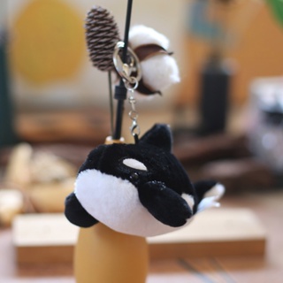 Manclothescase พวงกุญแจ จี้ตุ๊กตาปลาวาฬน่ารัก ผ้ากํามะหยี่ขนนิ่ม ขนาดมินิ สําหรับแขวนกระเป๋าเป้สะพายหลัง ของขวัญ ตกแต่งกระเป๋า