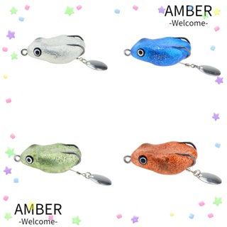Amber เหยื่อตกปลาประดิษฐ์ แบบนิ่ม รูปกบ ตะขอคู่ สีสันสดใส