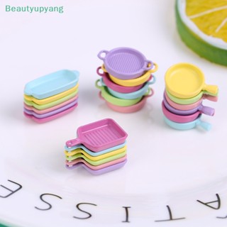 [Beautyupyang] โมเดลจานสเต็กจิ๋ว 1/12 สําหรับตกแต่งบ้านตุ๊กตา ห้องครัว 4 ชิ้น