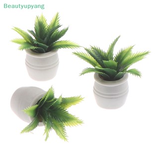 [Beautyupyang] โมเดลกระถางต้นไม้จิ๋ว สีเขียว สําหรับตกแต่งบ้านตุ๊กตา 1:12