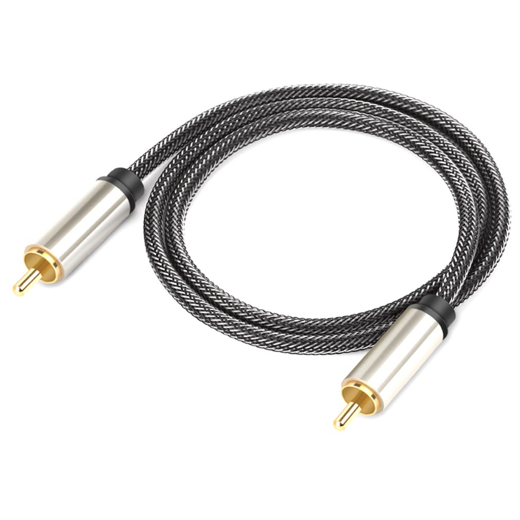 Coaxial Coax Audio Cable Digital RCA To Male TV Subwoofer Cord Gold