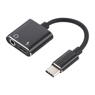 USB C to Jack 3.5 Type Cable Adapter 2-in-1 3.5mm Earphone Converter