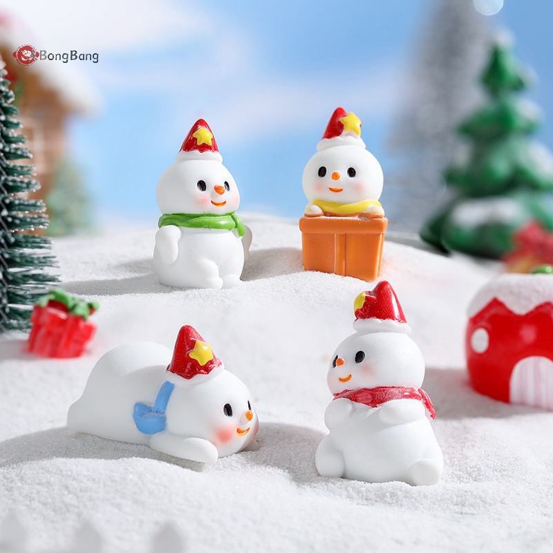 abongbang-ตุ๊กตาสโนว์แมนเรซิ่น-ขนาดเล็ก-สําหรับตกแต่งบ้านตุ๊กตา-ปีใหม่-คริสต์มาส