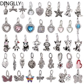 Dinglly จี้คริสตัล เพชรเทียม รูปหัวใจ ขนาดเล็ก สีเงิน สําหรับทําเครื่องประดับ Diy