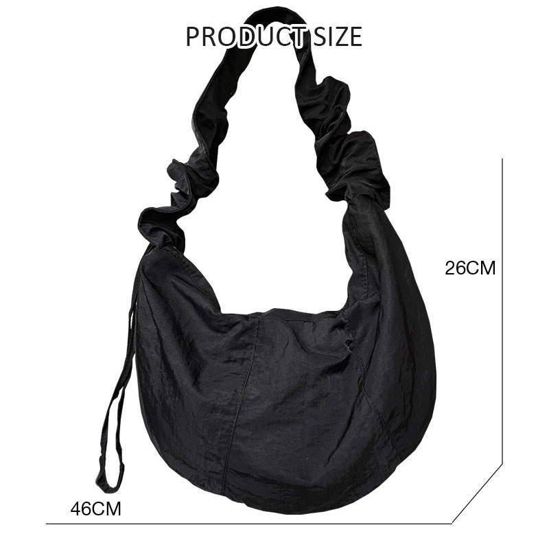 ผู้หญิงข้ามร่างกายกระเป๋ารุ่นเกาหลีง่ายจีบเมฆกระเป๋าขนาดเล็กวรรณกรรมสดไนล่อน-drawstring-กระเป๋าสะพายไหล่