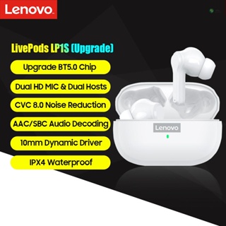 [พร้อมส่ง] หูฟังสเตอริโอไร้สาย Lenovo LP1S BT 5.0 กันน้ํา พร้อมไมโครโฟน ลดเสียงรบกวน 10 มม.
