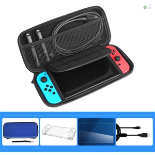 [พร้อมส่ง] กระเป๋าเคสใส่หน้าจอ แบบพกพา พร้อมตัวป้องกันหน้าจอ HD และสายเคเบิล USB สําหรับ Nintendo Switch