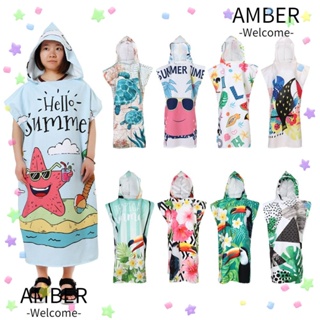 Amber เสื้อคลุมอาบน้ํา ผ้าขนหนูไมโครไฟเบอร์ แบบแห้งเร็ว เหมาะกับเดินชายหาด แฟชั่นสําหรับผู้ชาย และผู้หญิง