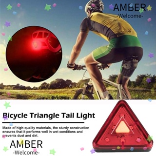 Amber ไฟท้ายจักรยาน ABS ทรงสามเหลี่ยม ชาร์จ USB สําหรับจักรยานเสือภูเขา