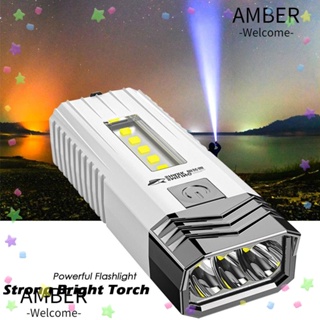 Amber ไฟฉายที่มีประสิทธิภาพ สว่างพิเศษ กันน้ํา ชาร์จ USB