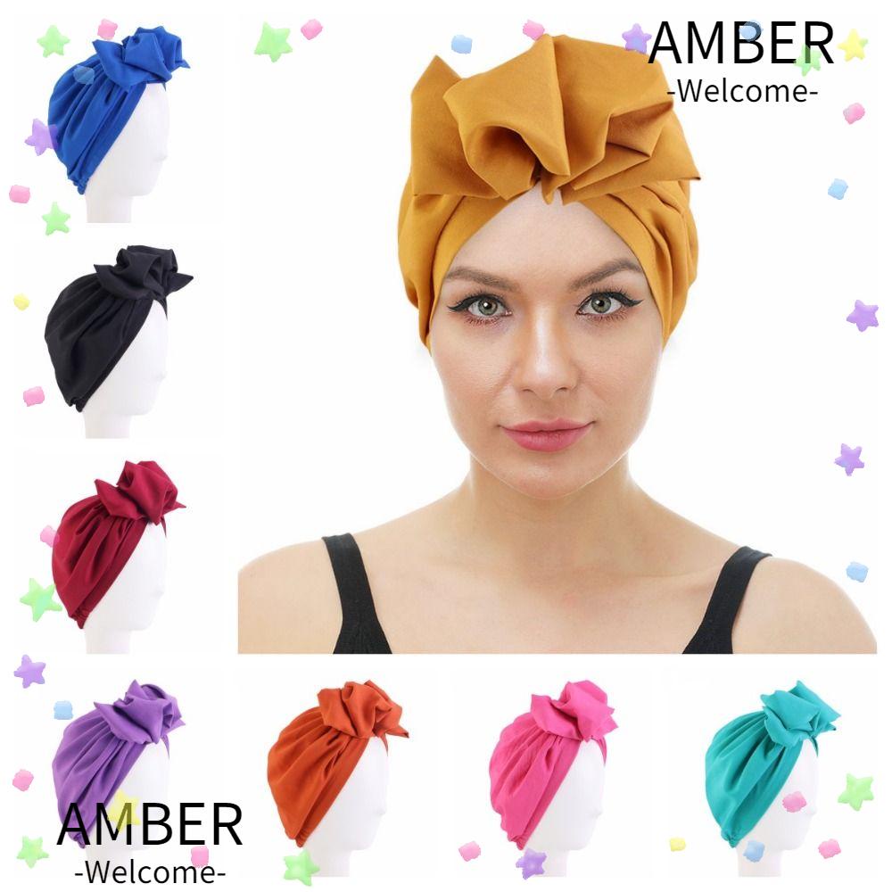 amber-หมวกผ้าโพกหัว-ลายดอกไม้-สไตล์เรโทร-สําหรับผู้หญิง