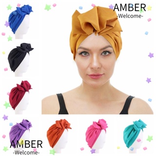 Amber หมวกผ้าโพกหัว ลายดอกไม้ สไตล์เรโทร สําหรับผู้หญิง