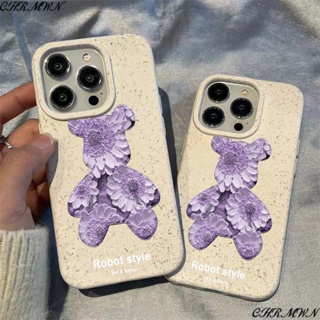 ใหม่ เคสโทรศัพท์มือถือ ลายดอกไม้สีม่วง หมี ข้าวสาลี สําหรับ Apple Iphone 15 14 13pro 12 11xsmax xr 0UMD