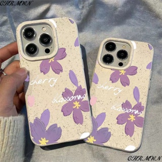 เคสโทรศัพท์มือถือ ลายภาพวาดสีน้ํามัน รูปดอกไม้ สีม่วง สําหรับ Apple Iphone 15 14 13pro 12 11xsmax xr MN7W
