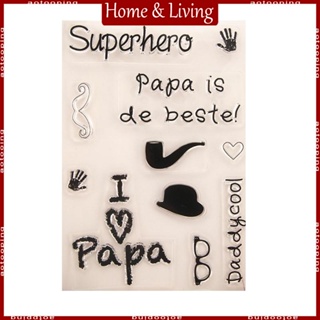 Aoto แสตมป์ซิลิโคนใส ลาย I Love Papa สําหรับตกแต่งสมุดภาพ การ์ดภาพ DIY