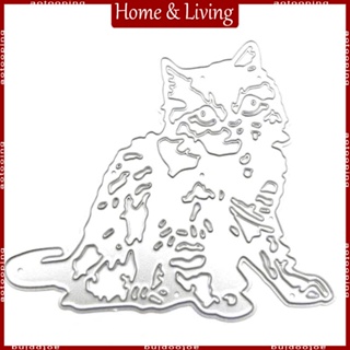 Aoto แผ่นแม่แบบโลหะ ฉลุลายแมวน่ารัก สําหรับตกแต่งสมุดอัลบั้ม การ์ด กระดาษ DIY
