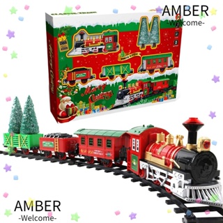 Amber รถไฟไฟฟ้า ทนทาน พร้อมไฟ และเสียง สําหรับตกแต่งคริสต์มาส