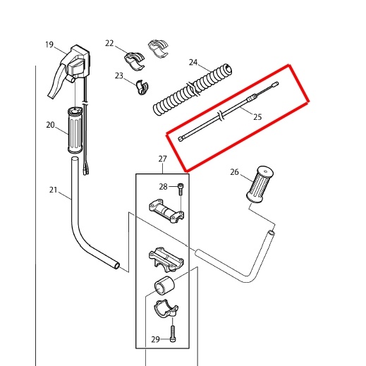 ราคาถูก-อะไหล่-ebh340u-control-cable-สายควบคุม-สายคันเร่ง-อะไหล่เครื่องตัดหญ้า-makita