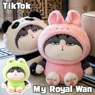 Tiktok My Royal Wan ตุ๊กตาแมว ตุ๊กตาแมวอ้วน ที่สามารถเปลี่ยนร่างได้ ตุ๊กตาตัวใหญ่ กบแมวตุ๊กตา