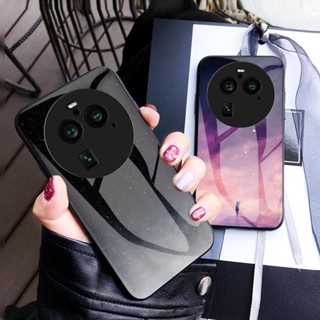 เคสมือถือ แบบแข็ง กระจกนิรภัย ลายดาว สําหรับ Oppo Find X6 Pro Oppo Find X6 Pro X6Pro 5G