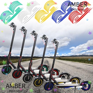 Amber สติกเกอร์สะท้อนแสง คุณภาพสูง สําหรับติดตกแต่งสกูตเตอร์ไฟฟ้า สเก็ตบอร์ด 1 ชุด
