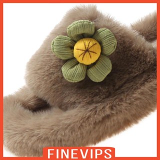 [Finevips] รองเท้าแตะ สลิปเปอร์ ขนเฟอร์ ขนนิ่ม ใส่ในบ้าน ห้องนอน ห้องนั่งเล่น สําหรับผู้หญิง