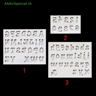 Aaairspecial แม่พิมพ์ซิลิโคน ลายตัวอักษร ตัวเลข 3D สําหรับตกแต่งเค้ก ฟองดองท์ TH
