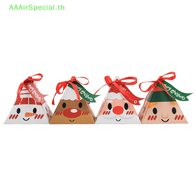 aaairspecial-กล่องกระดาษ-ทรงสามเหลี่ยม-ลายซานตาคลอส-สําหรับใส่คุกกี้-ลูกอม-10-ชิ้น