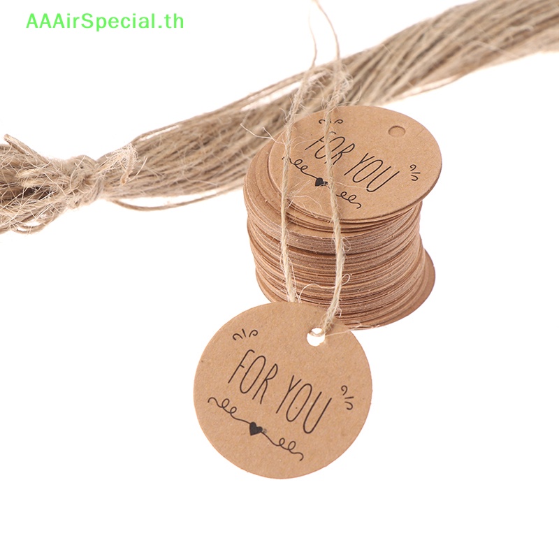 aaairspecial-ป้ายแท็กกระดาษคราฟท์-ลายฉลาก-สําหรับแขวนตกแต่งแพกเกจของขวัญ-100-ชิ้น