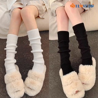 Y2k ถุงเท้าถัก สไตล์โลลิต้า หวานแหวว / ถุงเท้ายาว แถบแนวตั้ง ญี่ปุ่น / ถุงเท้าข้อกลาง ฤดูหนาว