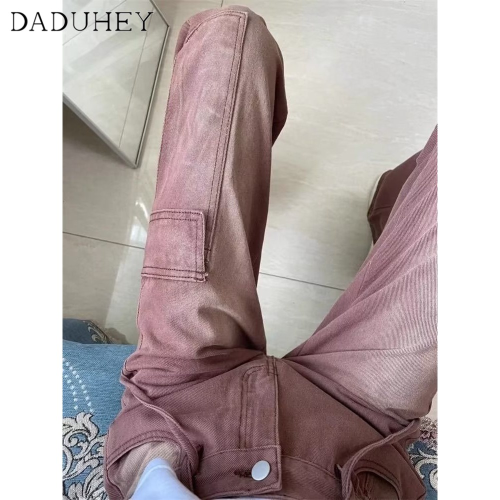 daduhey-retro-american-style-fashion-mopping-casual-pants-multi-pocket-loose-slimming-cargo-pants
