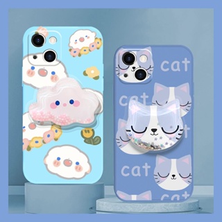 The New phone case Phone Case For iphone14 quicksand Skin-friendly feel protective case Cartoon Anti-fall Simplicity cute