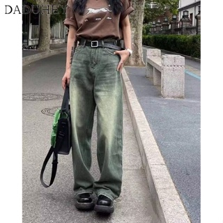 DaDuHey🎈 New American Style Ins High Street Retro Washed Jeans Niche High Waist Wide Leg Pants Large Size Plus