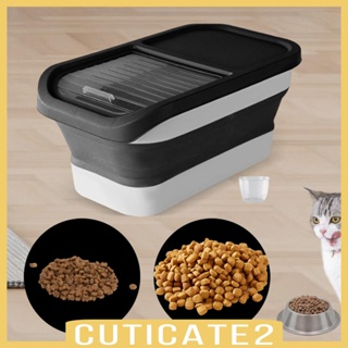 [Cuticate2] กล่องอาหารสุนัข แบบใส 10 กก. พร้อมฝาปิด พับได้ สําหรับเก็บแป้ง ขนม