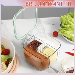 Light Luxury Style Multi-grid Sealed Seasoning Box Kitchen Moisture-proof Flip-top Seasoning Jar Seasoning Box bri